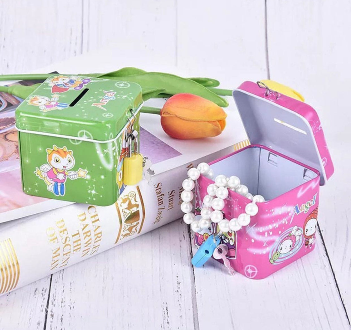 Cute Cartoon Piggy Bank, Kids Money Box, Money Saving Box, Money Box with Lock Key Cute Cartoon Piggy Bank, Kids Money Box, Money Saving Box, Money Box with Lock Key